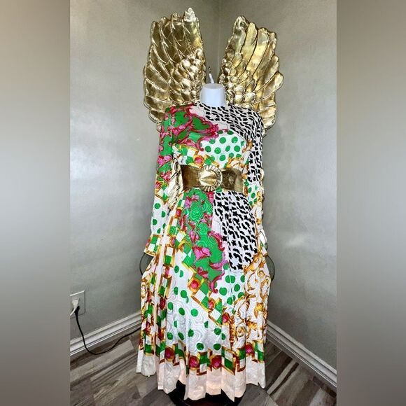 Stunning Don Elliot Vintage 80s Dress Baroque Design - Picture 5 of 16